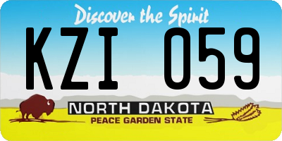 ND license plate KZI059