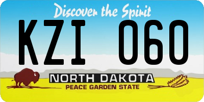 ND license plate KZI060