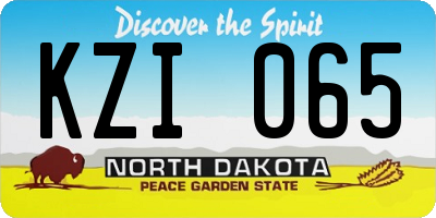 ND license plate KZI065