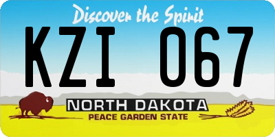 ND license plate KZI067