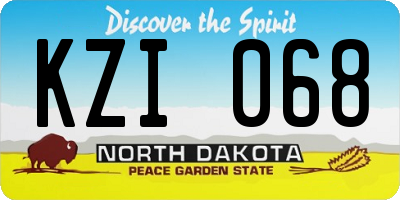 ND license plate KZI068