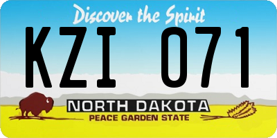 ND license plate KZI071