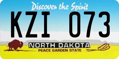 ND license plate KZI073