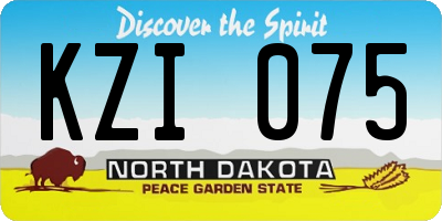 ND license plate KZI075