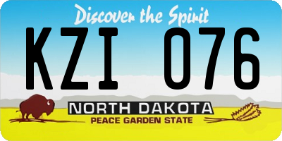 ND license plate KZI076