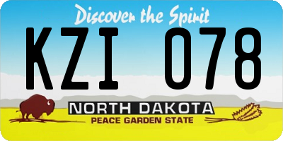 ND license plate KZI078