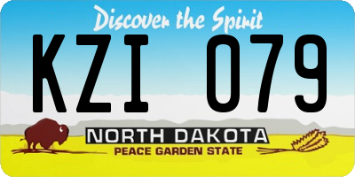 ND license plate KZI079