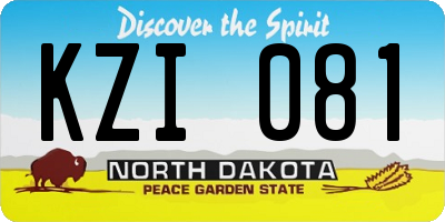 ND license plate KZI081