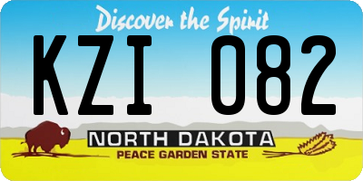 ND license plate KZI082