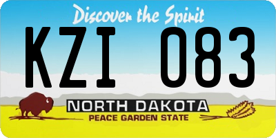 ND license plate KZI083