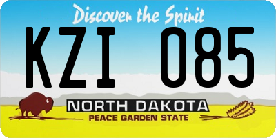 ND license plate KZI085