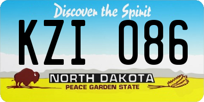 ND license plate KZI086
