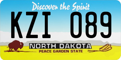 ND license plate KZI089
