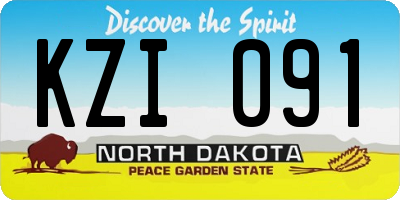 ND license plate KZI091