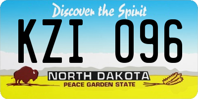 ND license plate KZI096