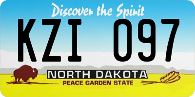 ND license plate KZI097