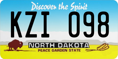 ND license plate KZI098