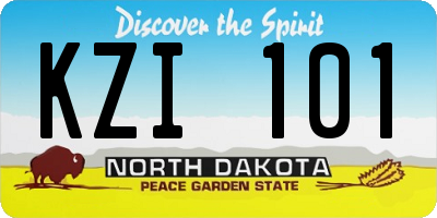 ND license plate KZI101