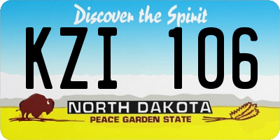 ND license plate KZI106
