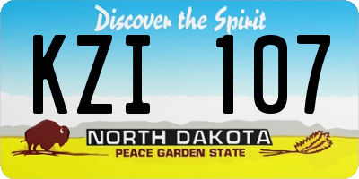ND license plate KZI107