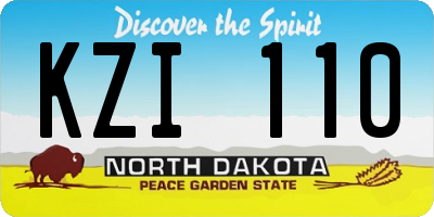 ND license plate KZI110