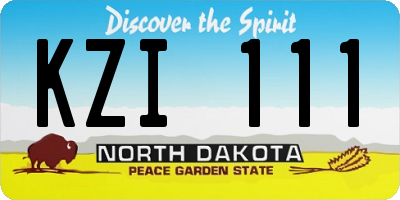 ND license plate KZI111