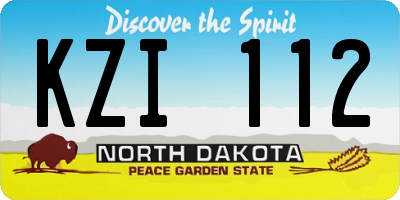 ND license plate KZI112