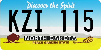 ND license plate KZI115