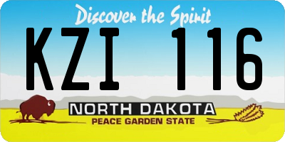 ND license plate KZI116
