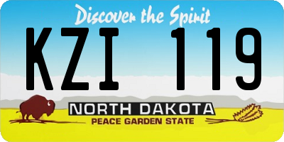 ND license plate KZI119