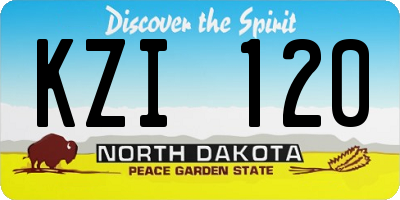 ND license plate KZI120
