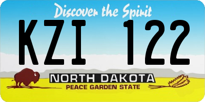 ND license plate KZI122