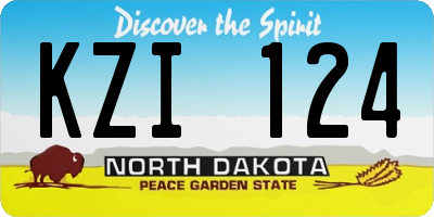 ND license plate KZI124