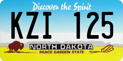 ND license plate KZI125