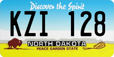 ND license plate KZI128