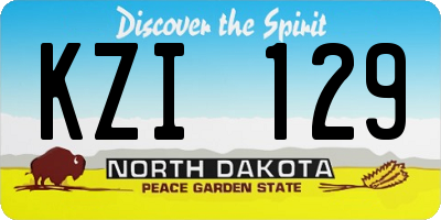 ND license plate KZI129