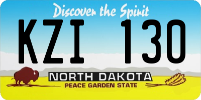 ND license plate KZI130
