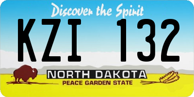 ND license plate KZI132