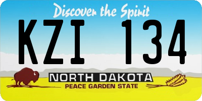 ND license plate KZI134