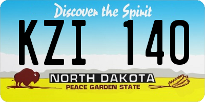 ND license plate KZI140