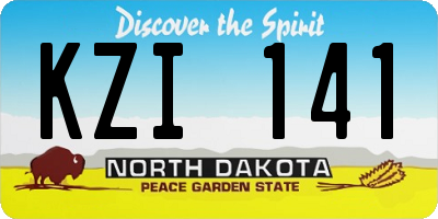 ND license plate KZI141