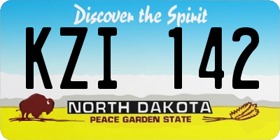 ND license plate KZI142