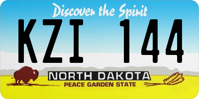 ND license plate KZI144
