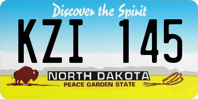 ND license plate KZI145