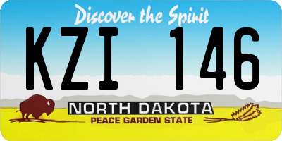 ND license plate KZI146