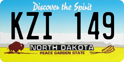 ND license plate KZI149