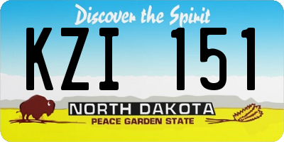 ND license plate KZI151