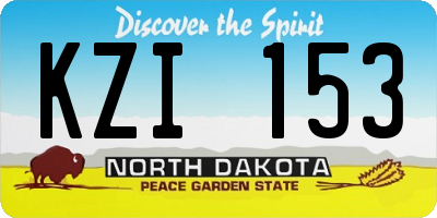 ND license plate KZI153