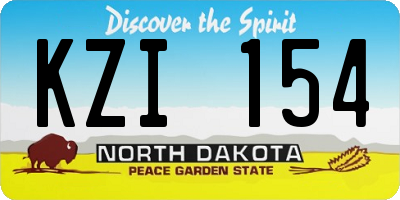 ND license plate KZI154