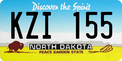 ND license plate KZI155